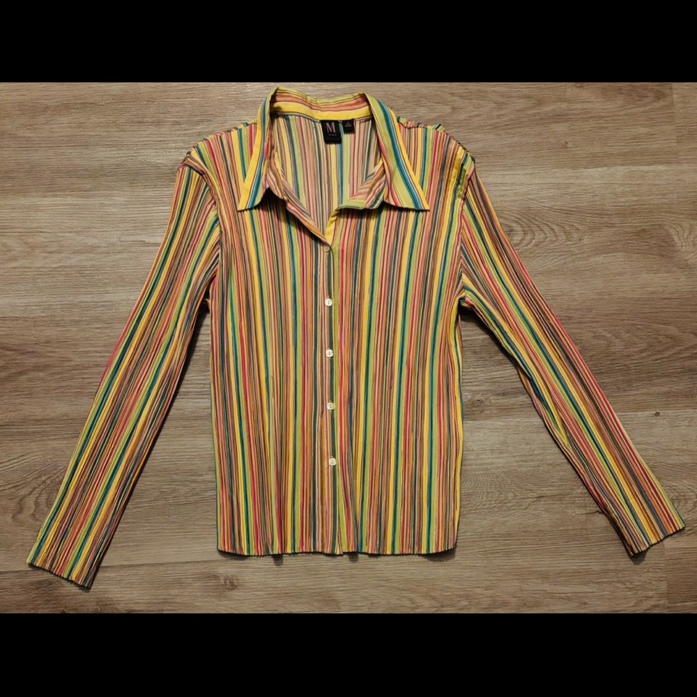 Multicolor Striped Button-Up Shirt